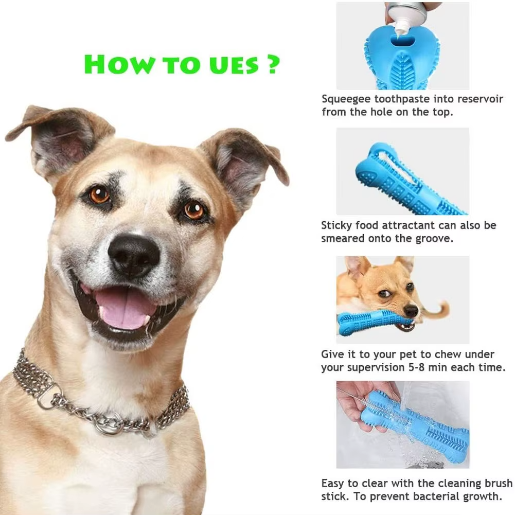 Honden Tandenborstel Stok 360° Rubberen Bijtspeelgoed Tandenreiniging Kleine Honden