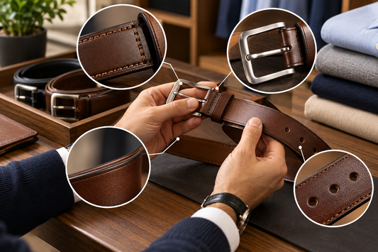 Leather men's belts