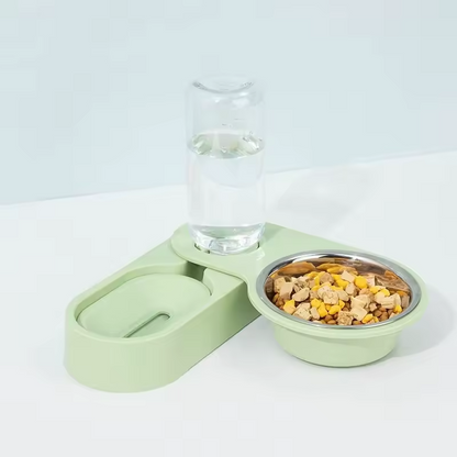 2-in-1 Roterende Voerbak voor Huisdieren Kat en Hond Antislip Verhoogde Voerbak
