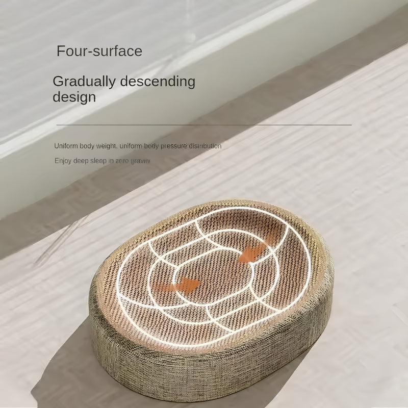 2-in-1 Kattenkrabbed Sisal Ovaal Kattennest Klauwenslijper Meubelbeschermer