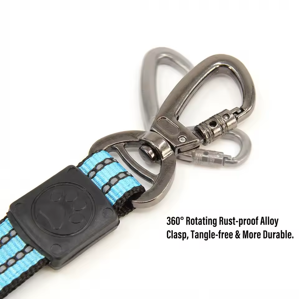 Reflecterende hondenriem met anti-slip handvat, sterke nylon trainingsriem.
