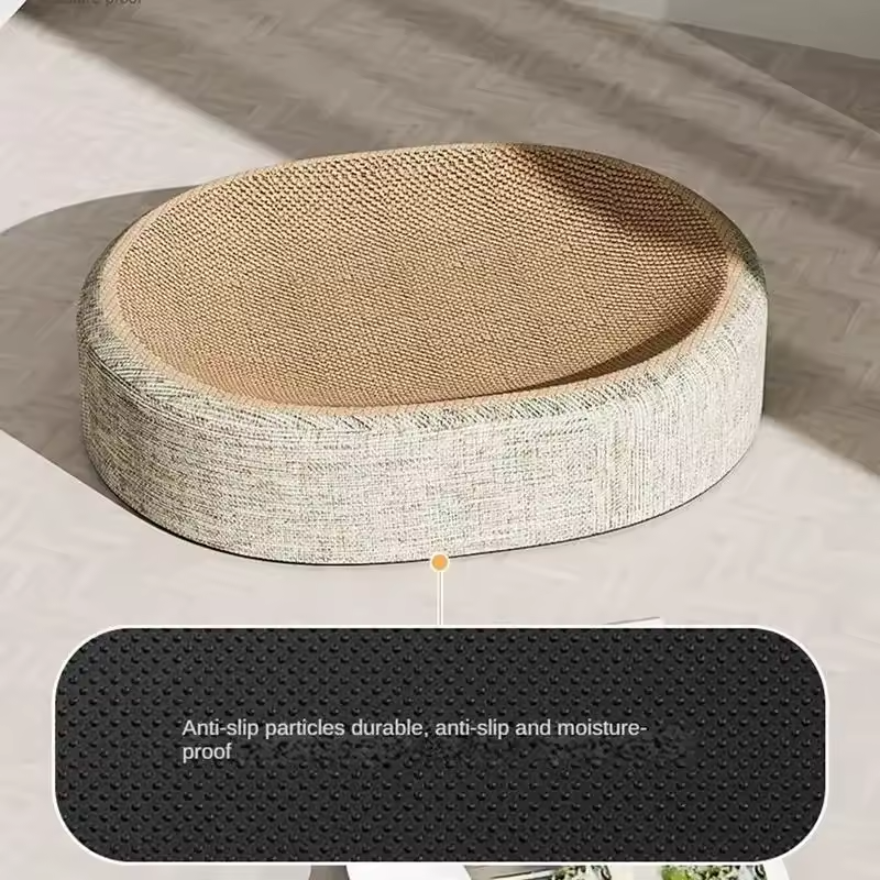 2-in-1 Kattenkrabbed Sisal Ovaal Kattennest Klauwenslijper Meubelbeschermer