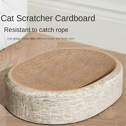 2-in-1 Kattenkrabbed Sisal Ovaal Kattennest Klauwenslijper Meubelbeschermer
