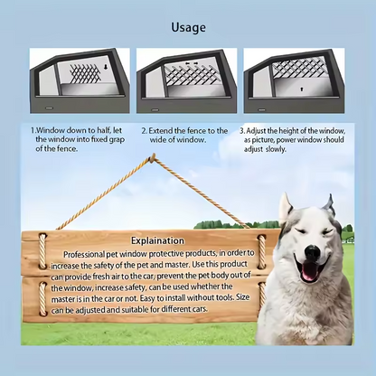 Autoraam Hondenrooster Ventilatie Veiligheidsgrill voor Honden Auto's SUV's Vrachtwagens