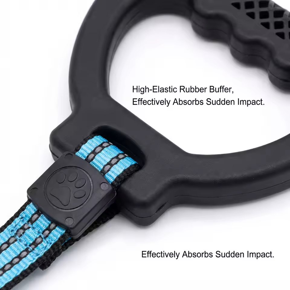 Reflecterende hondenriem met anti-slip handvat, sterke nylon trainingsriem.