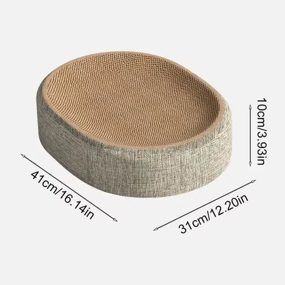 2-in-1 Kattenkrabbed Sisal Ovaal Kattennest Klauwenslijper Meubelbeschermer