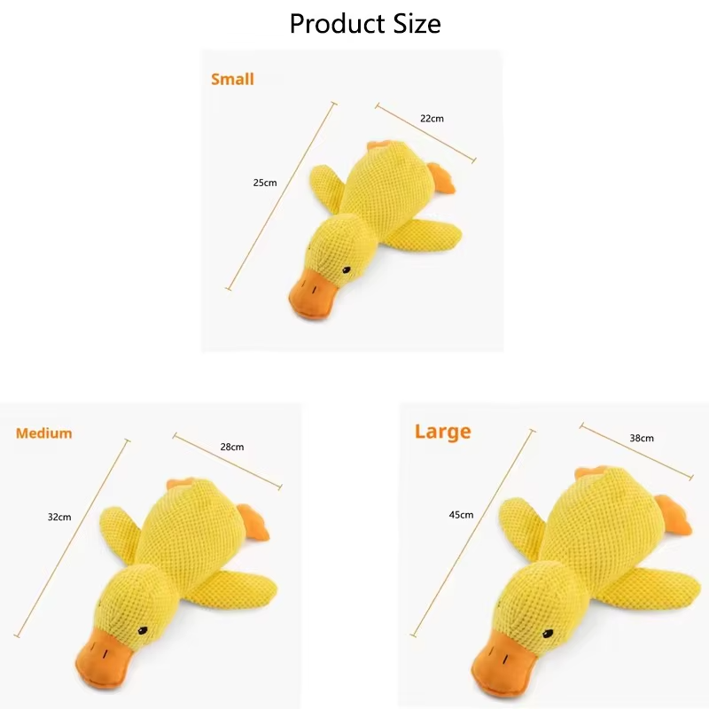 Honden Pluche Eend Speeltje Interactief Piepend Comfort Speeltje Puppy Kauw Teddy