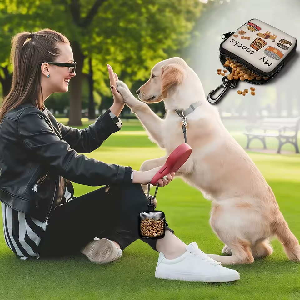Hondentraktatiezak met clip en rits, trainingszakje voor huisdieren, snackzakje voor wandelen