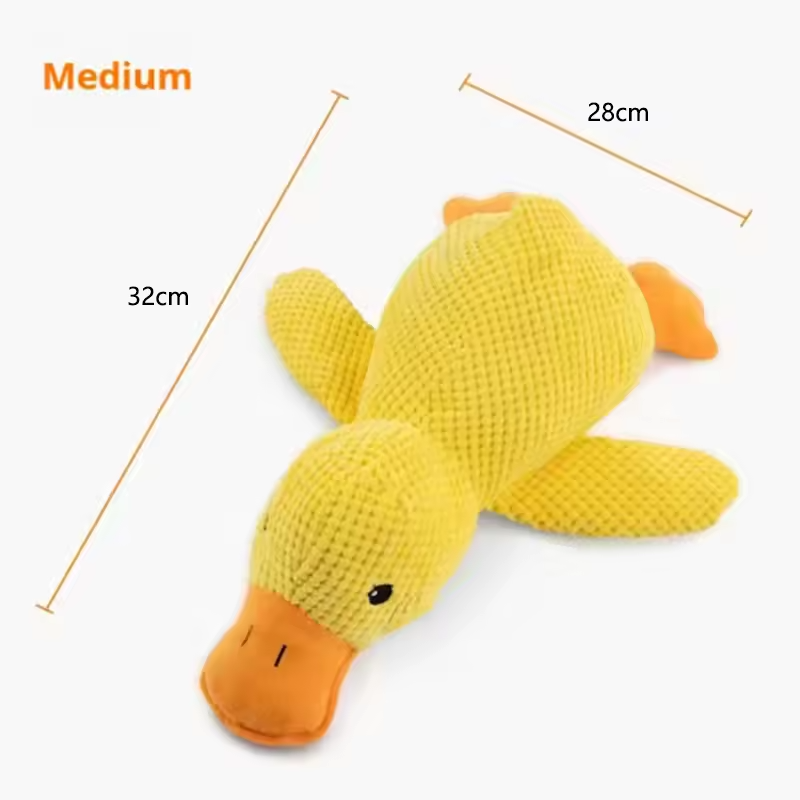 Honden Pluche Eend Speeltje Interactief Piepend Comfort Speeltje Puppy Kauw Teddy